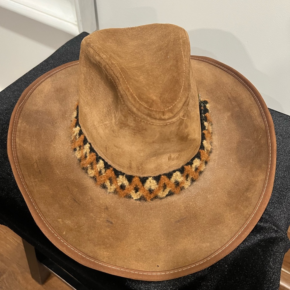 Stetson Brown Suede Western Hat with Patterned Band